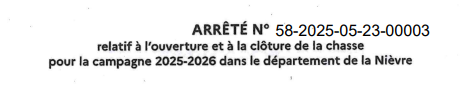 arr chasse 2025 2026